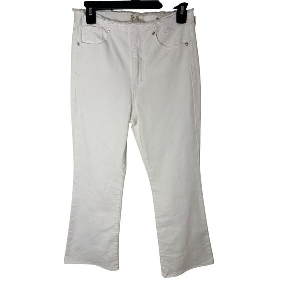 Jessica Simpson Love Song High Rise Crop Flare White Jeans Womens Size 27 Denim - Picture 6 of 12